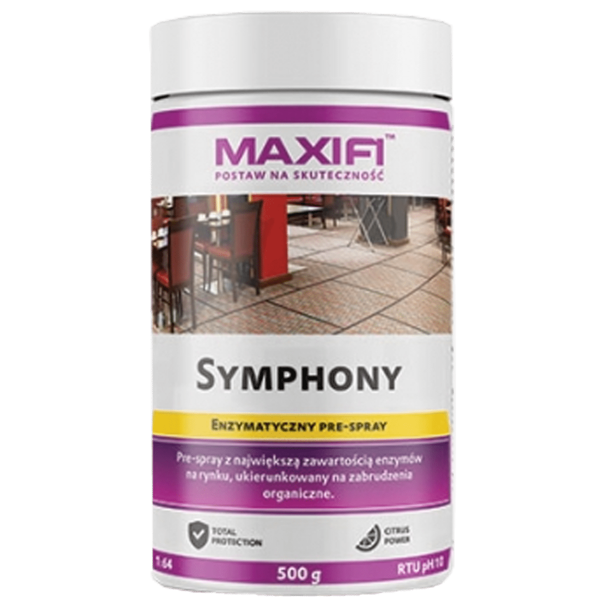 MAXIFI Symphony 500g Pre Spray Enzymatyczny do Czyszczenia Zabrudzeń Organicznych z Wykładzin i Dywanów
