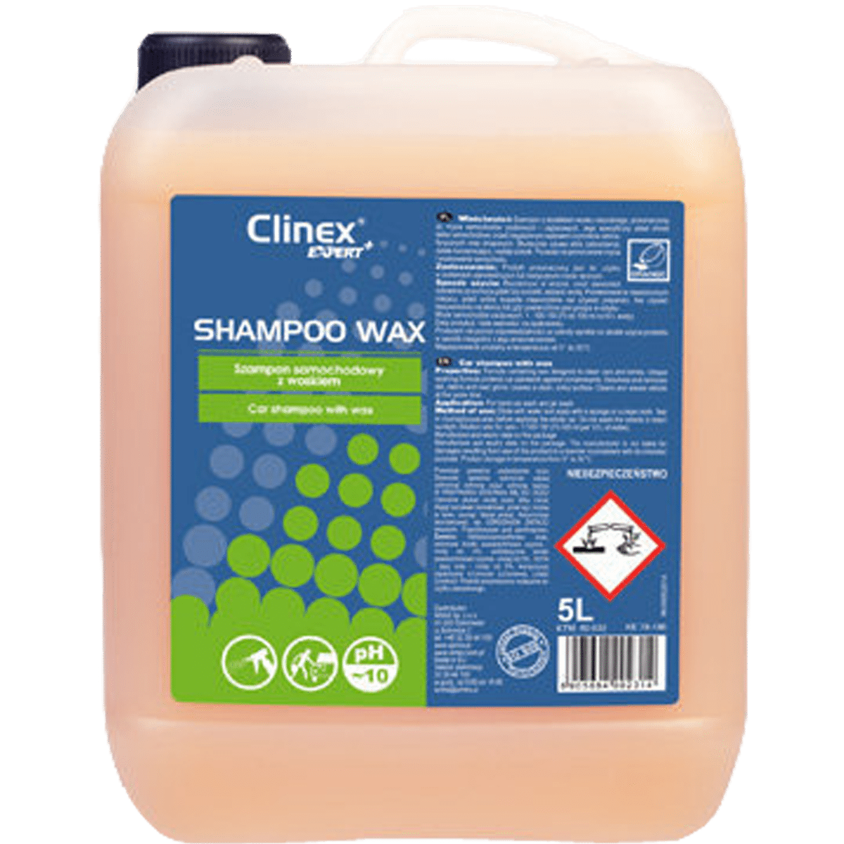 CLINEX EXPERT+ Shampoo Wax 5l Szampon Samochodowy z Dodatkiem Wosku Naturalnego