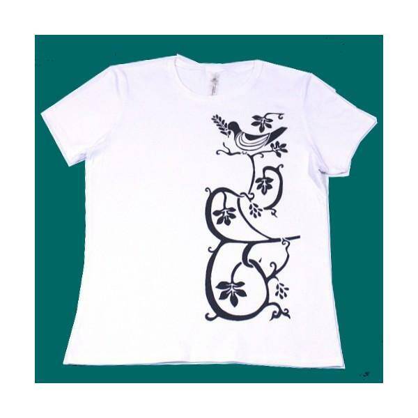 T-shirt Gołąb z gałązką oliwną biała L (Zdjęcie 1)