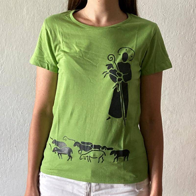 T-shirt damski Dobry Pasterz pistacja S