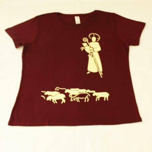 T-shirt damski Dobry Pasterz burgund M