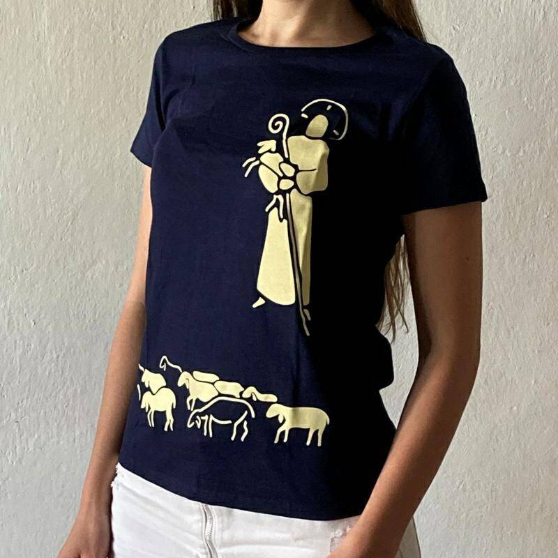 T-shirt damski Dobry Pasterz granat S