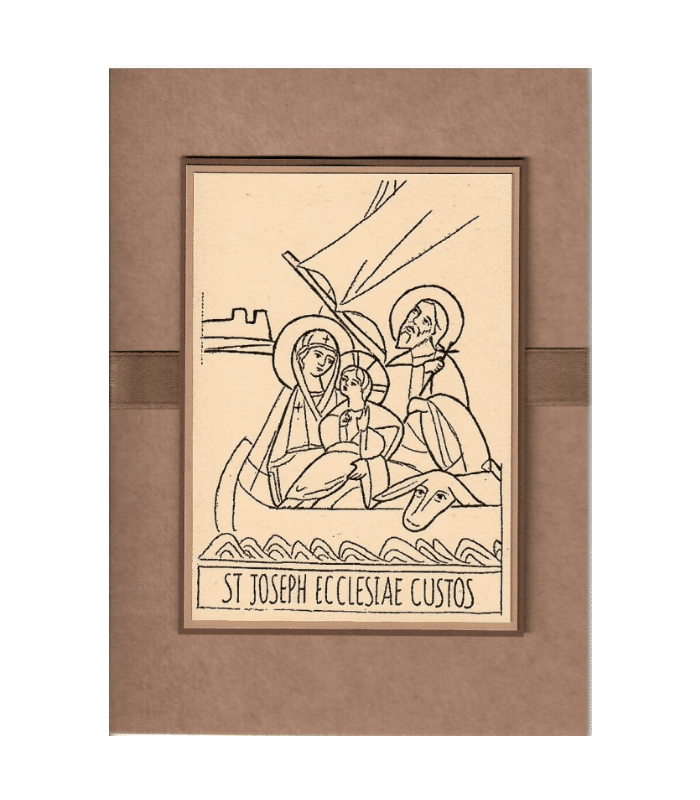 Kartka św.Józef opiekun Kościoła brązowy