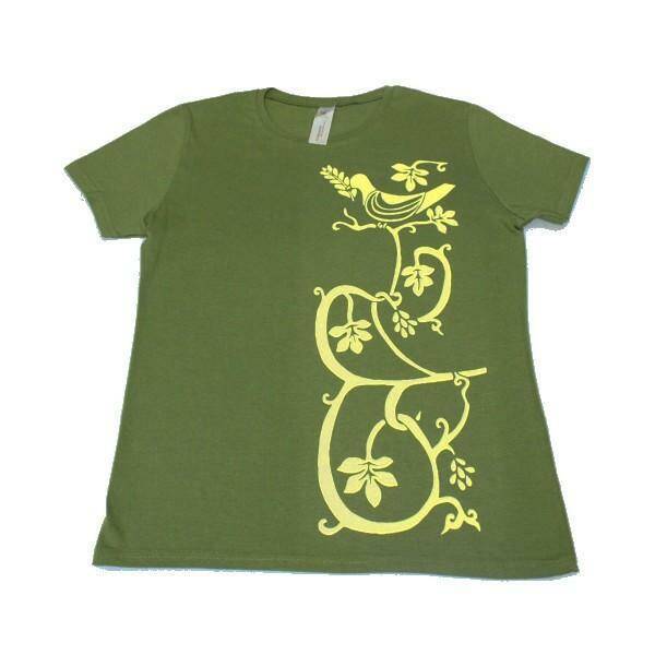 T-shirt Gołąb z gałązką oliwną khaki M (Zdjęcie 1)