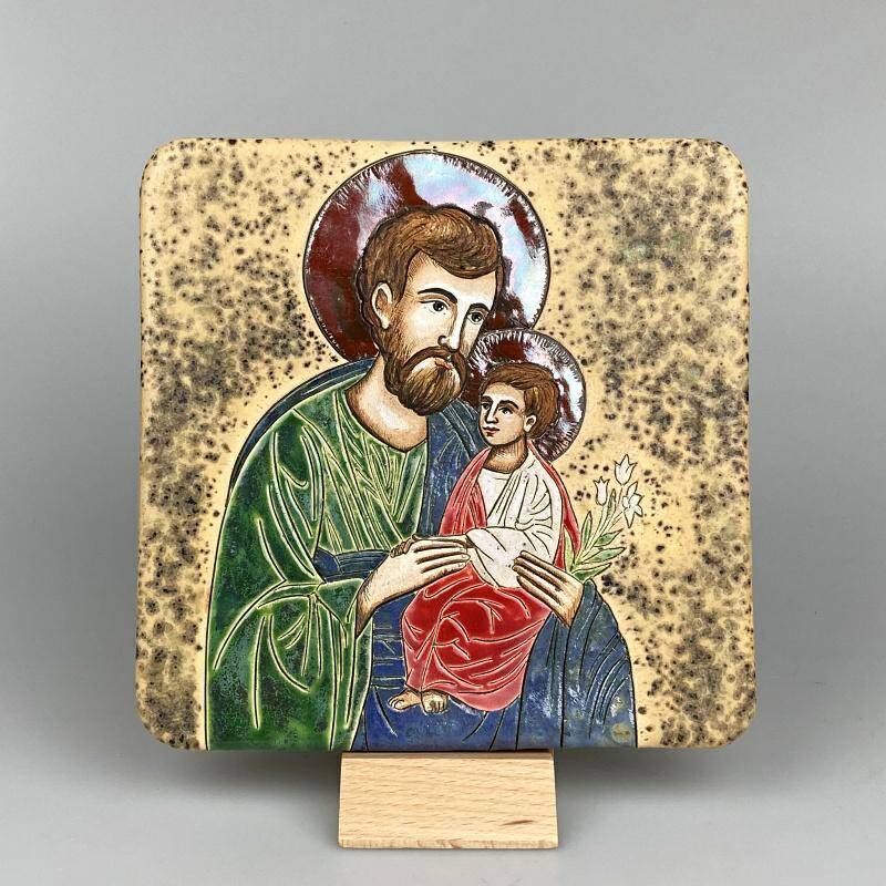 Ikona Józefa z Jezusem 19 cm x 19 cm