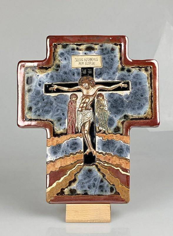 Ikona Krzyż Jezus Maryia Jan