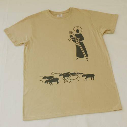 T-shirt męski Dobry Pasterz beż XL