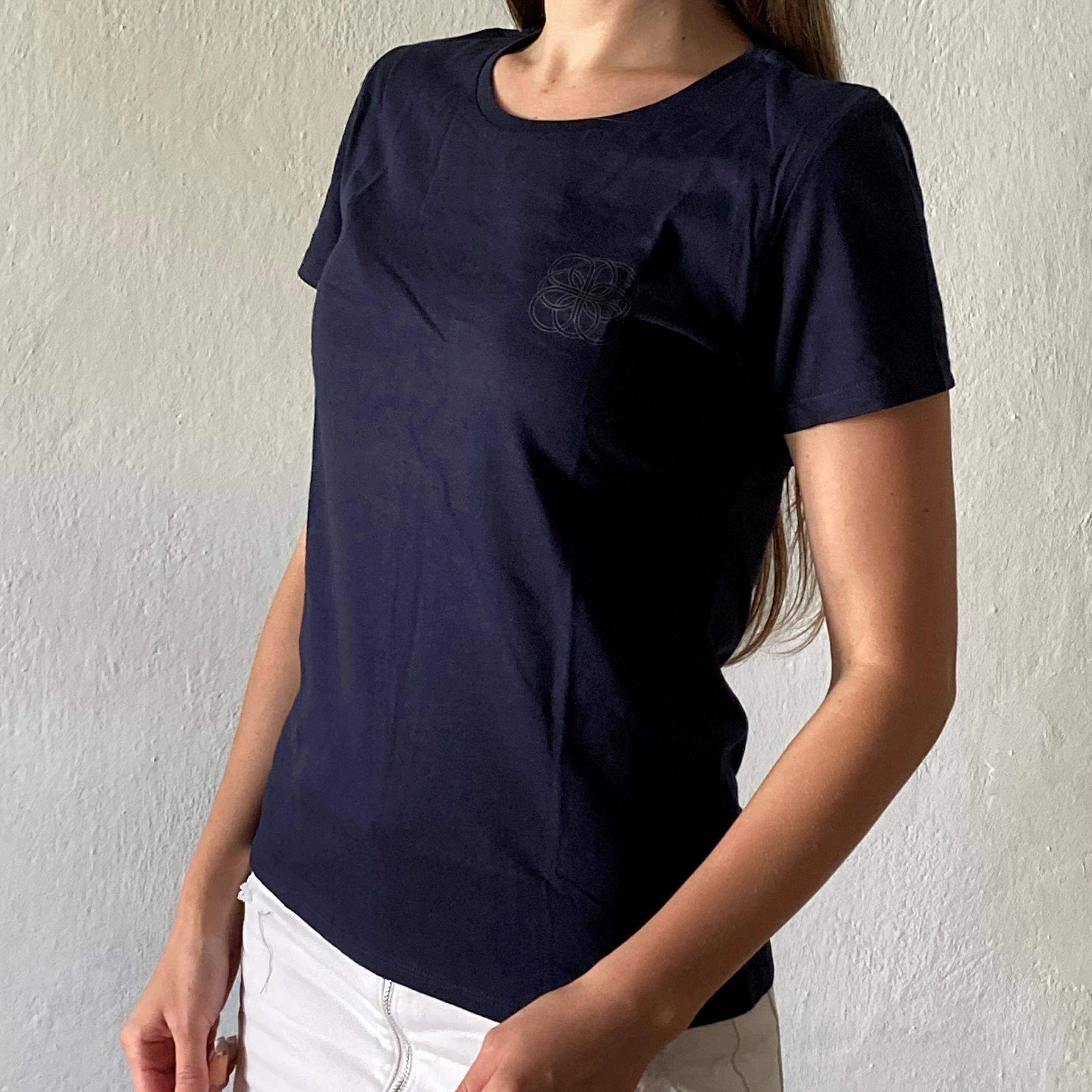 T-shirt damski Margerytka granat S
