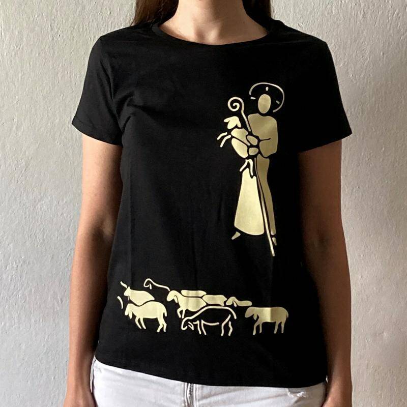 T-shirt damski Dobry Pasterz czarny S