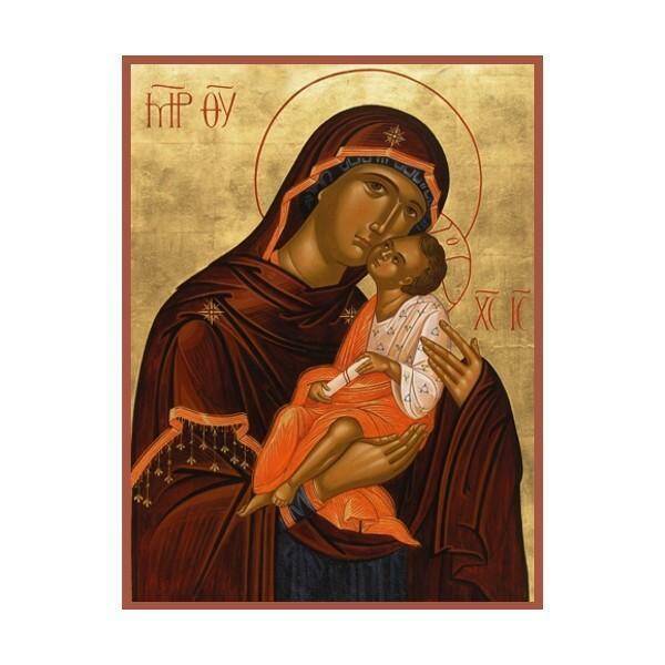 Ikona Matka Boża Eleusa, bordowa