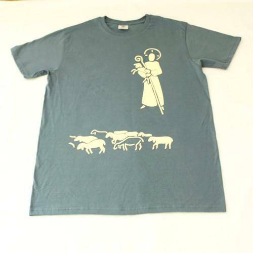 T-shirt męski Dobry Pasterz niebieski XL