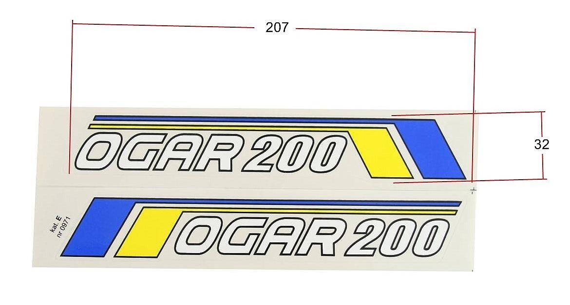 Naklejka OGAR 200- biała kpl. L+P (Zdjęcie 2)