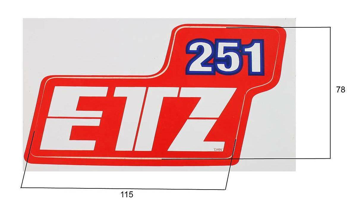Naklejka MZ ETZ 251- czerwono- niebieska (Zdjęcie 2)