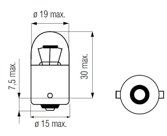 Żarówka 12V  10W BA15S pomarańczowa