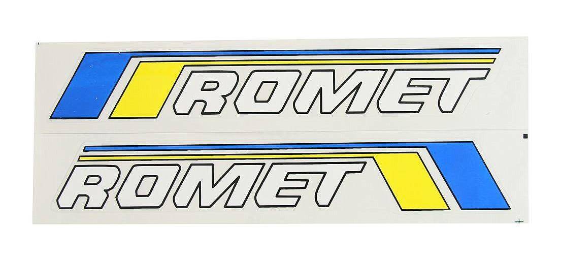 Naklejka ROMET - biał-nieb-żół kpl L+P