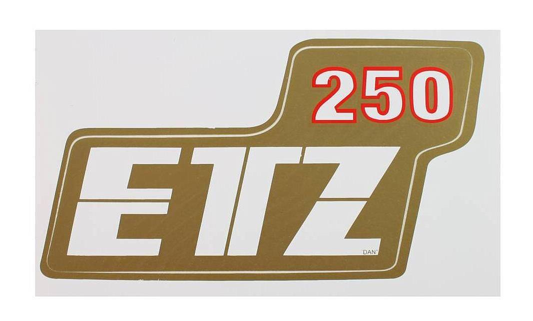 Naklejka MZ ETZ 250- złoto- czerwona (Zdjęcie 1)