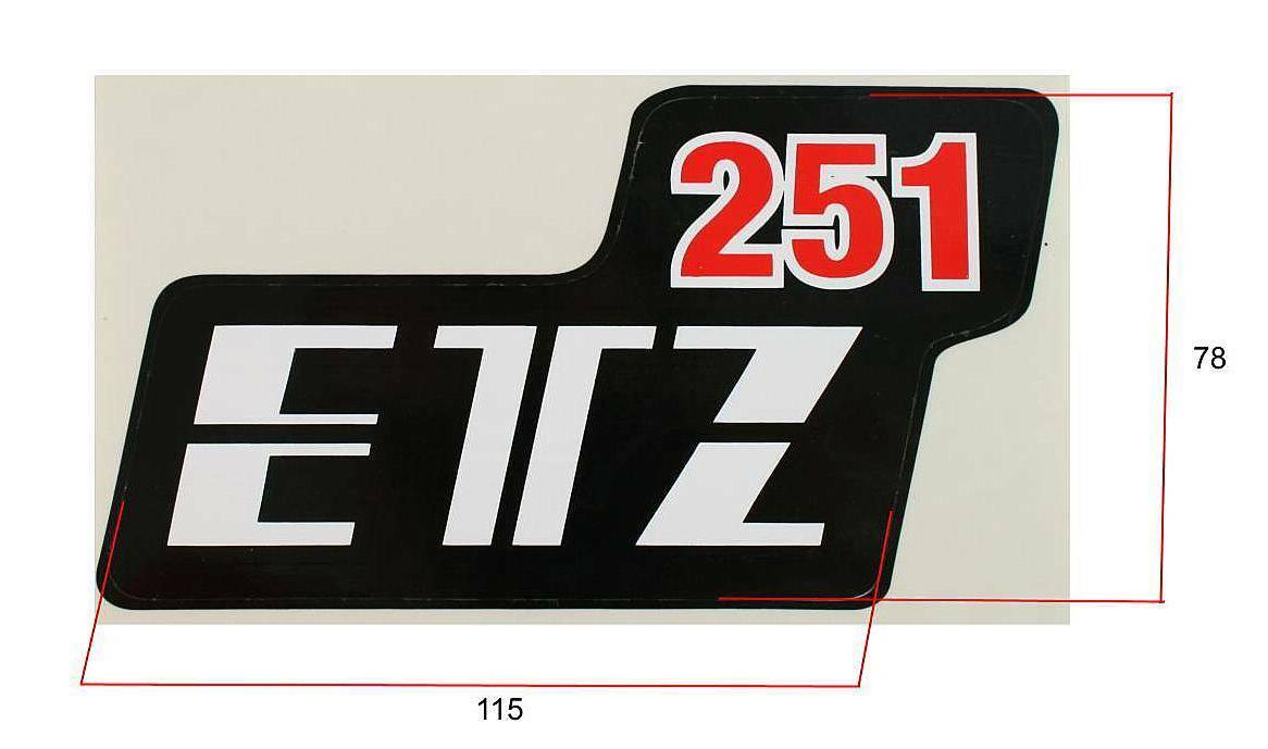 Naklejka MZ ETZ 251- czarno- czerwona 2 (Zdjęcie 2)