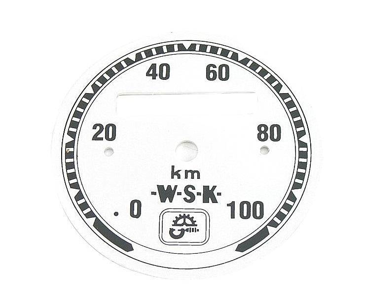Tarcza licznika WSK do 100 km/h biała