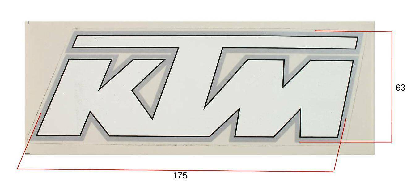 Naklejka KTM- biała, duża (Zdjęcie 2)