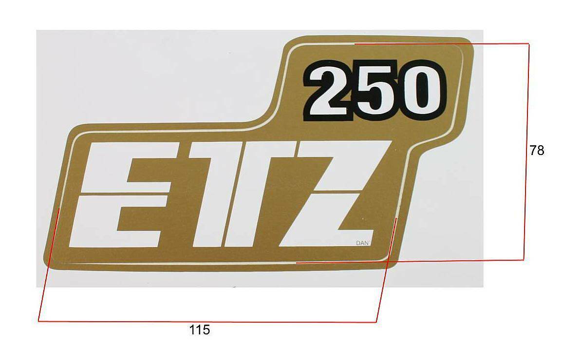 Naklejka MZ ETZ 250- złoto- czarna (Zdjęcie 2)