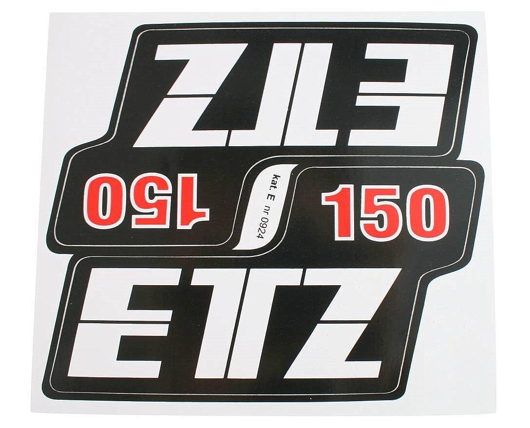 Naklejka MZ ETZ 150- biało- czarna P+L (Zdjęcie 1)