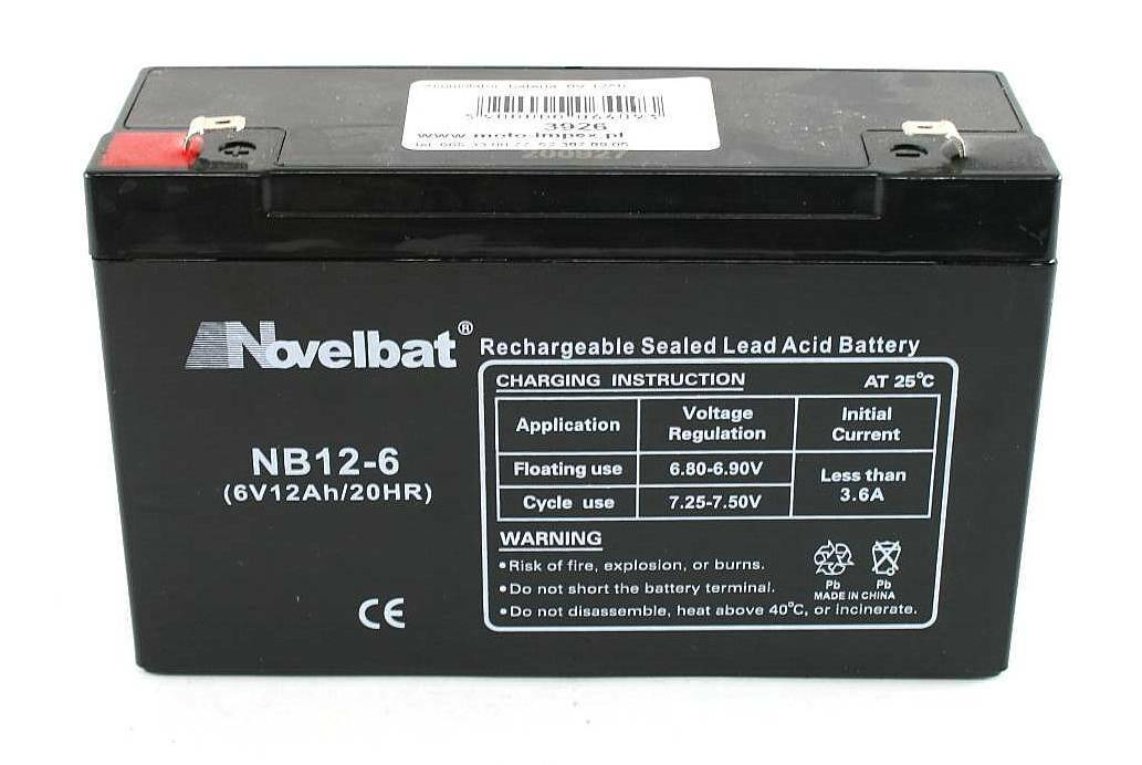 Akumulator  bateria  6V 12Ah Novelb.