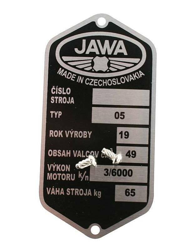 Tabliczka znamionowa Jawa PIONEER 05