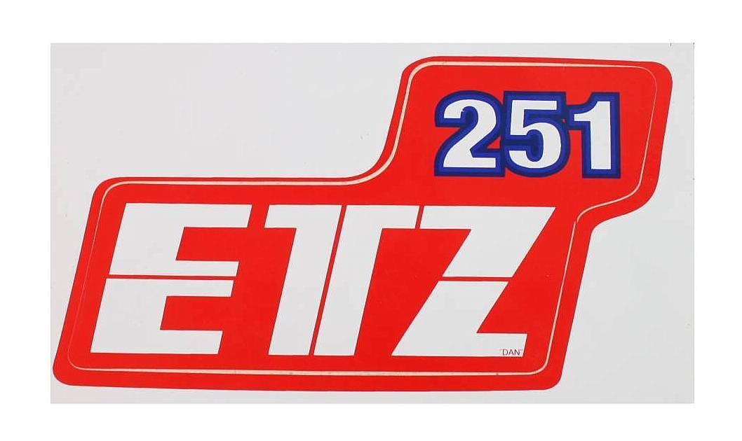Naklejka MZ ETZ 251- czerwono- niebieska (Zdjęcie 1)