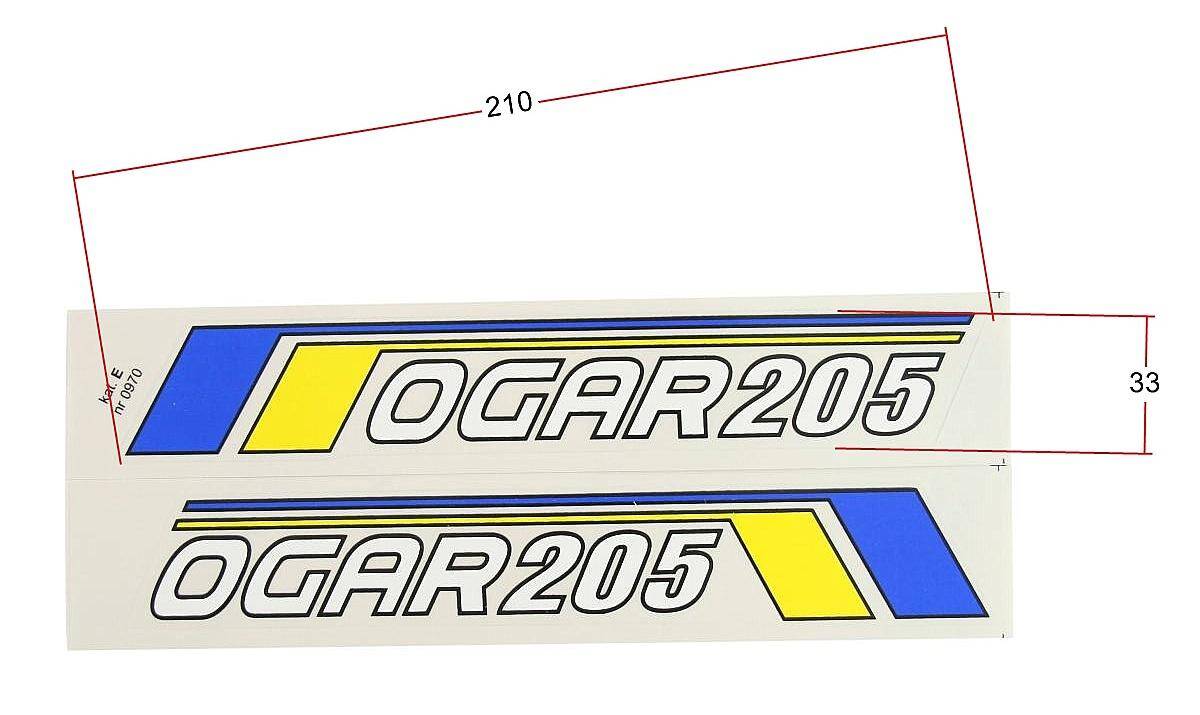 Naklejka OGAR 205- biała kpl. L+P (Zdjęcie 4)
