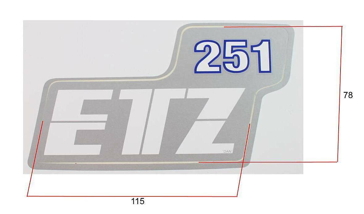 Naklejka MZ ETZ 251- srebrno- niebieska (Zdjęcie 2)