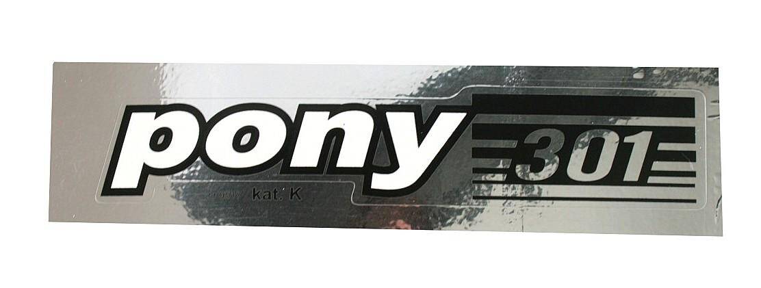 Naklejka Pony 301- czarno- biała, chrom