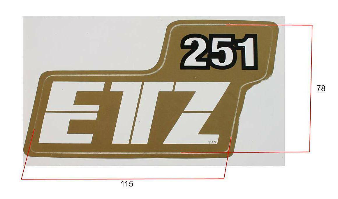 Naklejka MZ ETZ 251- złoto- czarna (Zdjęcie 2)