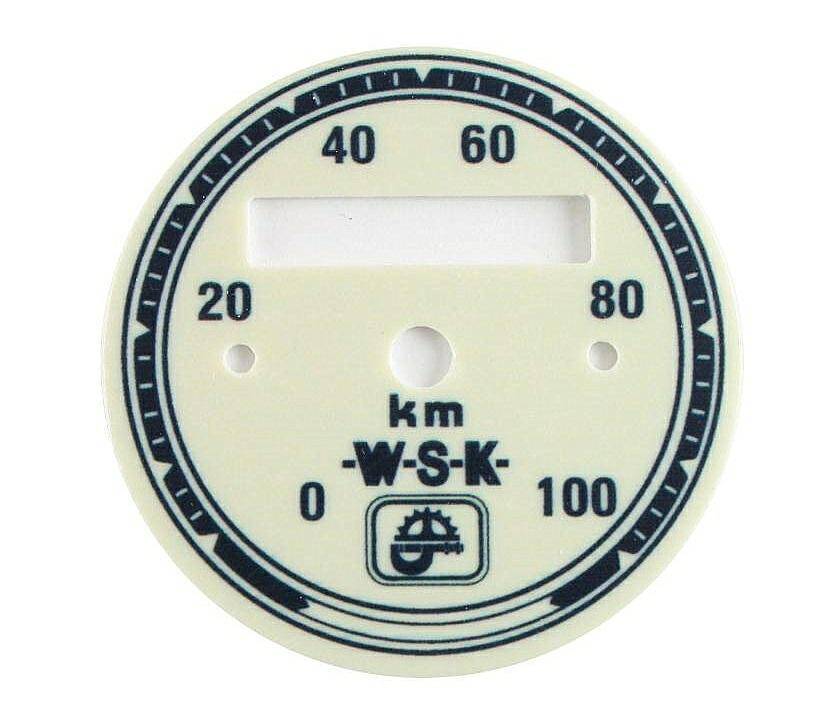 Tarcza licznika WSK do 100 km/h kremowa