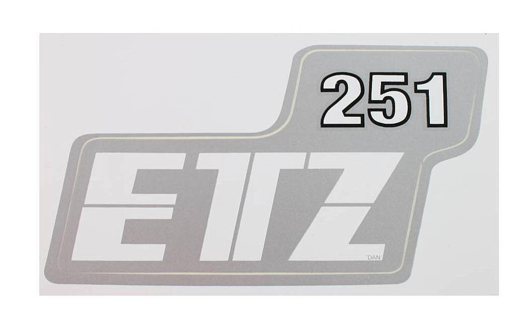 Naklejka MZ ETZ 251- srebrno- czarna