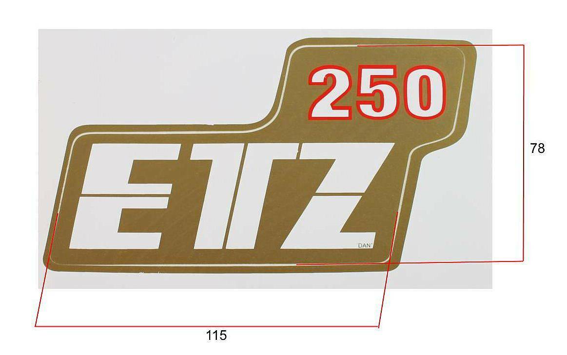 Naklejka MZ ETZ 250- złoto- czerwona (Zdjęcie 2)