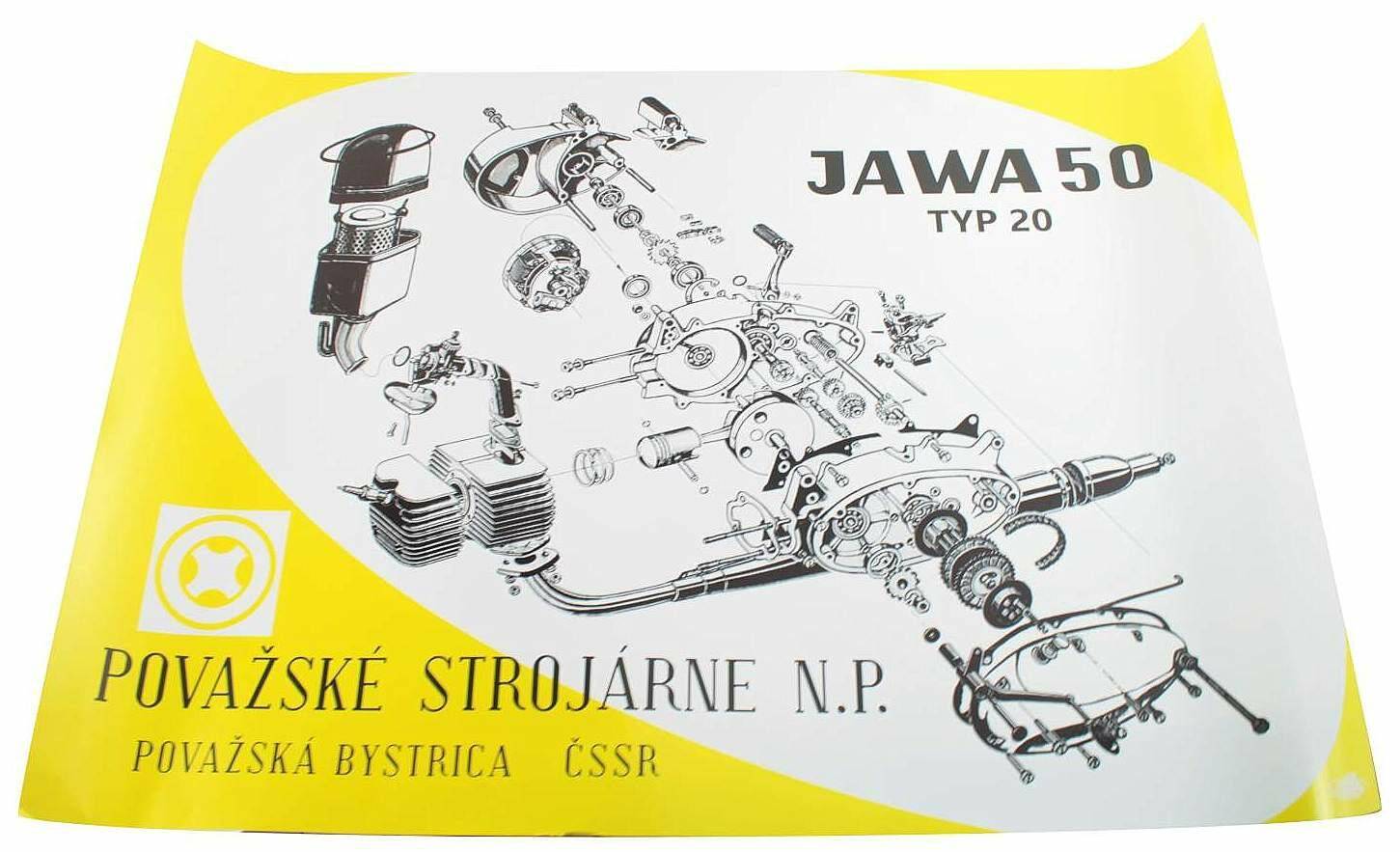 Plakat silnika Jawa 50 typ 20- 23