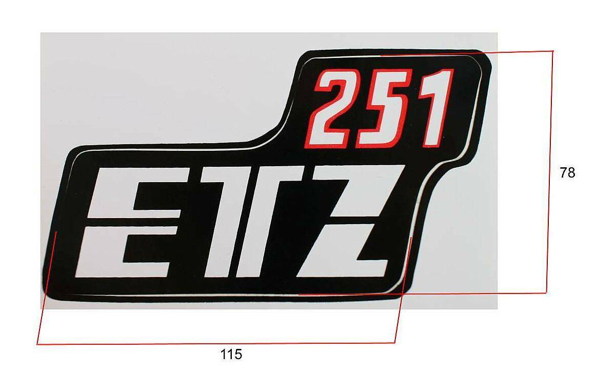 Naklejka MZ ETZ 251- czarno- czerwona (Zdjęcie 2)