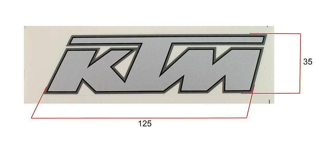 Naklejka KTM- srebrna (Zdjęcie 2)
