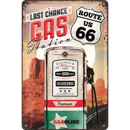 Blaszany plakat Route 66 Gas
