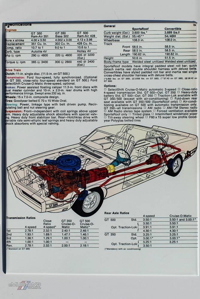 Blacha Mustang Shelby GT350/500-1969 rok