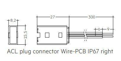 ACL connector Wire-PCB IP67 R 2pc EXC2