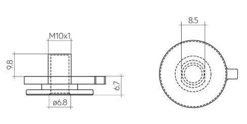 ACU ALU NIPPLE M10x8 WH Nyple białe do