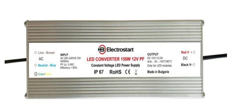 CV LED Power Supply 150W PF0.9 12V IP67