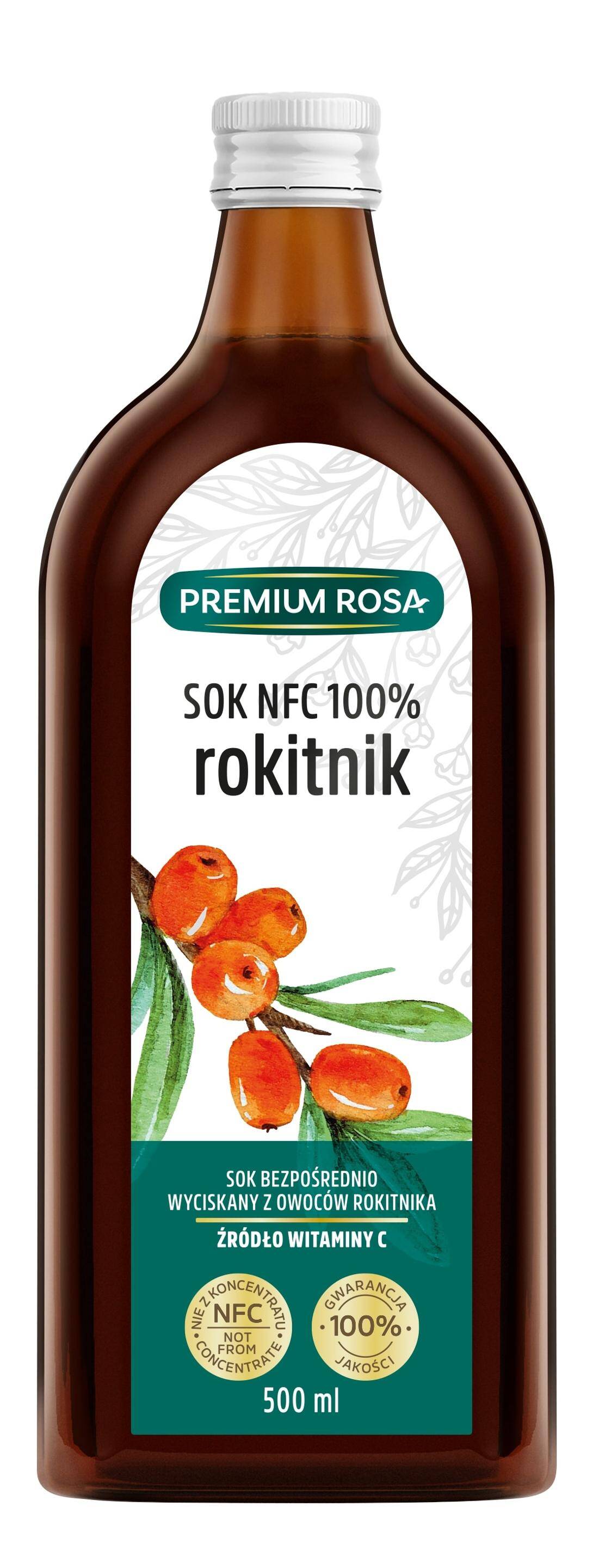 Premium Rosa Sok z rokitnika 100% 500ml