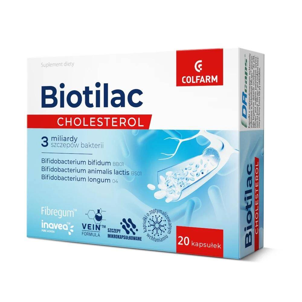 Biotilac Cholesterol 20 kaps Colfarm