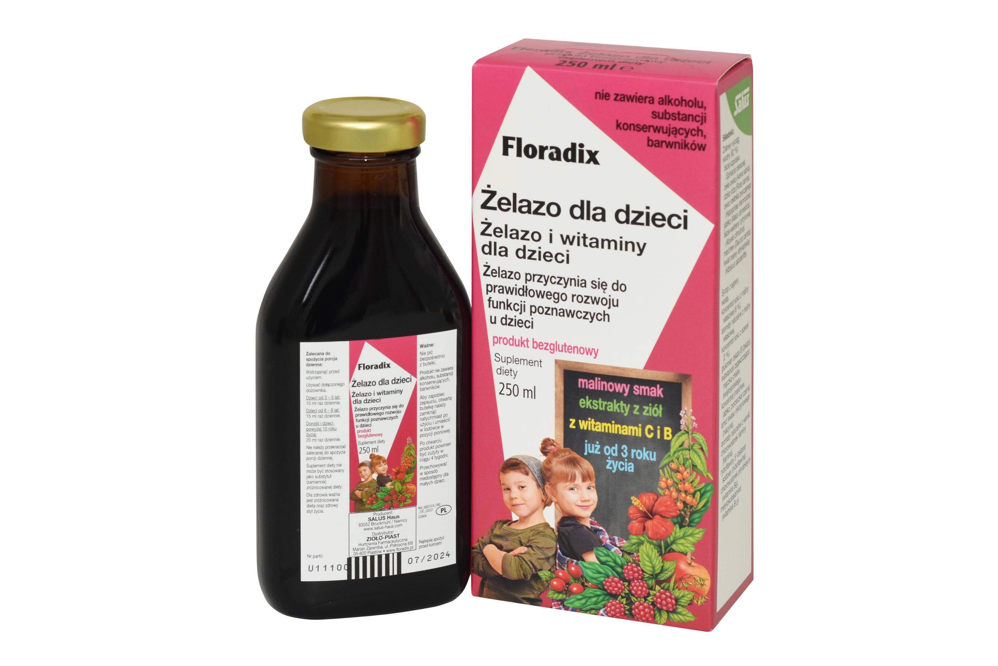 Floradix Żelazo dla dzieci 250ml (Zdjęcie 1)