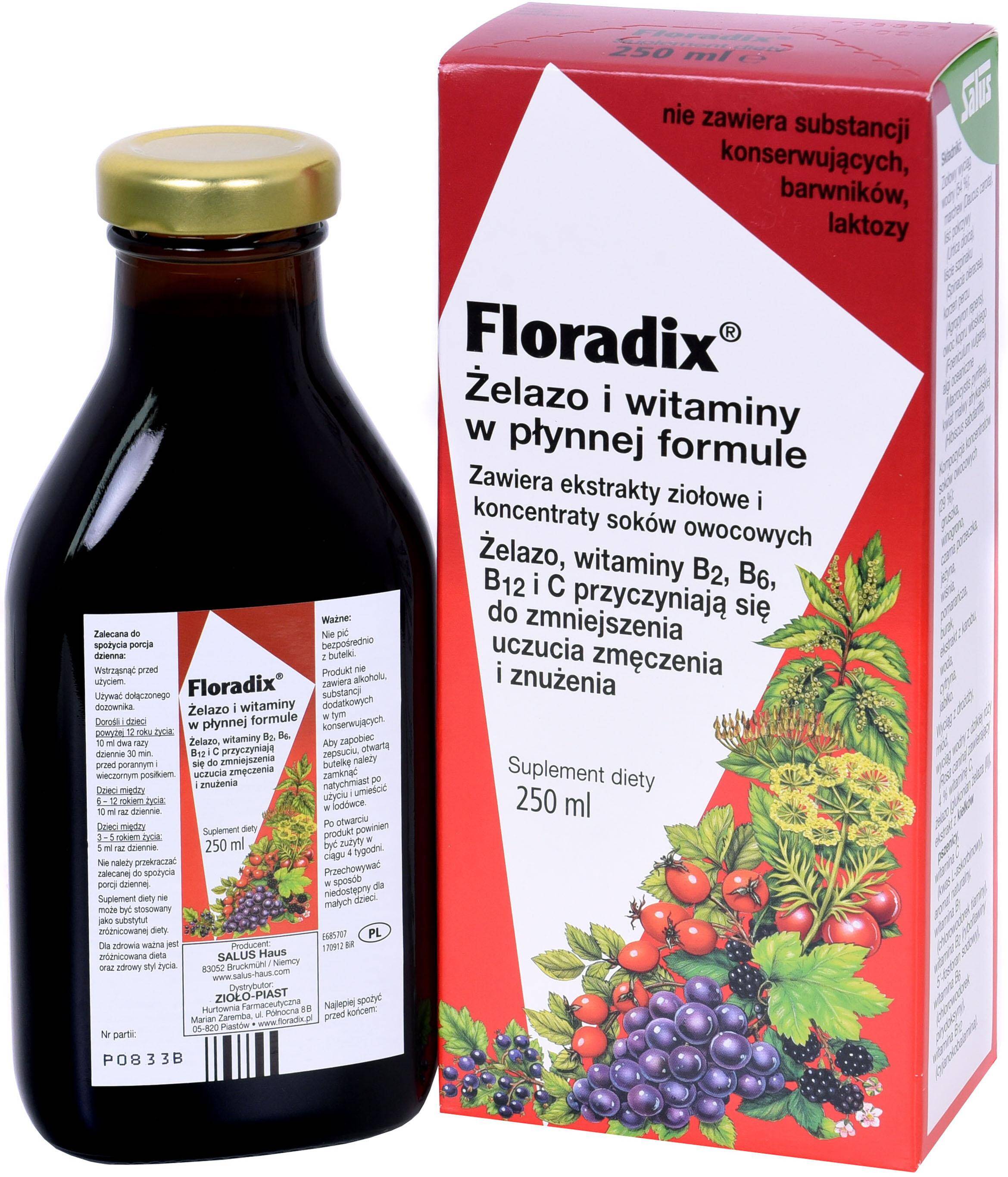 Floradix Żelazo i Wit. 250ml