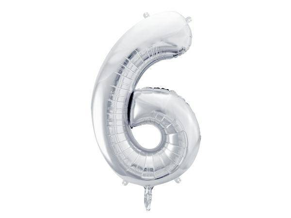 Balon foliowy Cyfra ``6`` 86cm srebrny