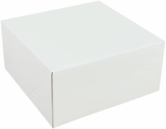 Pudełko 28x28x13 biało/brąz - BEZ OKNA
