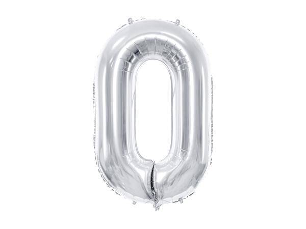 Balon foliowy Cyfra ``0`` 86cm srebrny